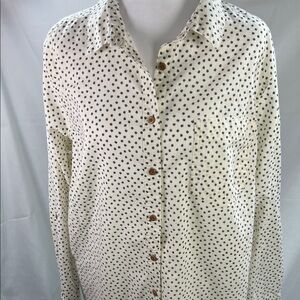 Duluth Trading Co Women's Polka Dot Hemp Tunic - White and Black